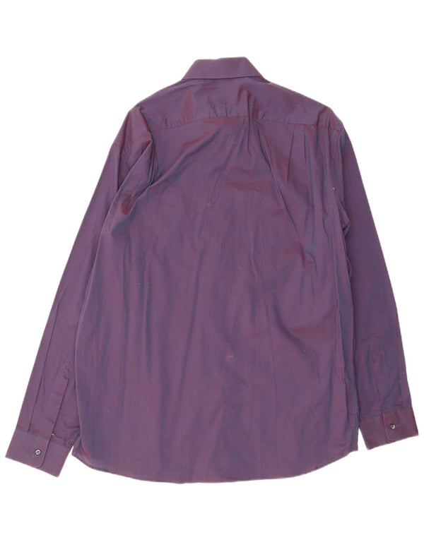 Hugo Boss Mens Shirt Size 41 16 Large Purple Cotton