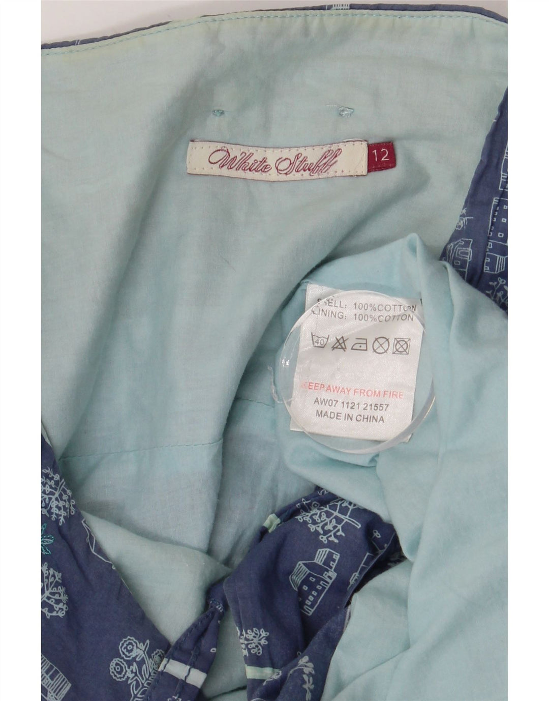 White Stuff Falda acampanada con gráfico para mujer UK 40 Medium W30 Algodón azul