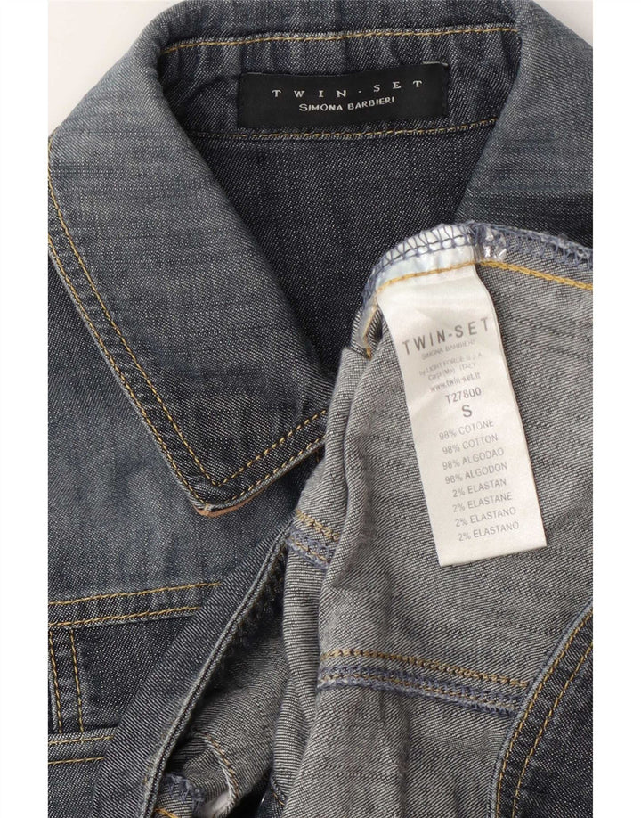 Simona Barbieri Chaqueta vaquera de doble conjunto para mujer UK 10 Small Blue Cotton
