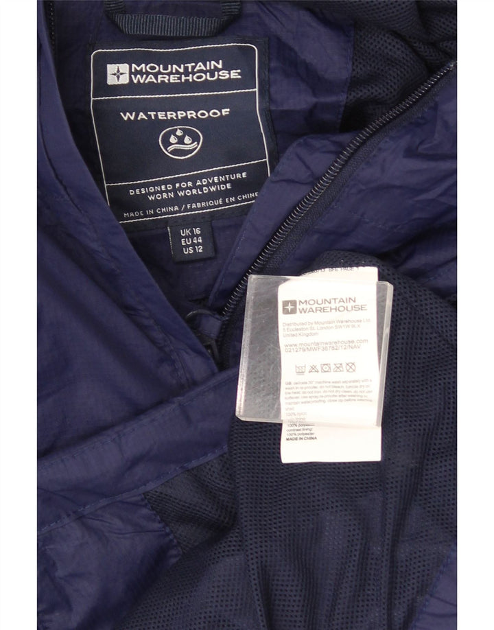 Chaqueta impermeable con capucha para mujer Mountain Warehouse UK 46 Large Nylon azul marino