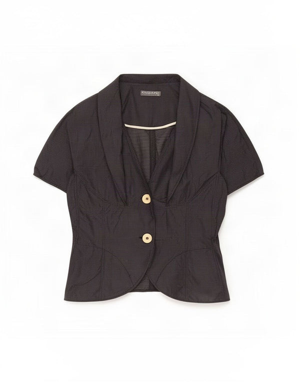 Poi By Krizia Cárdigan de manga corta para mujer IT 44 Medium Black Spotted