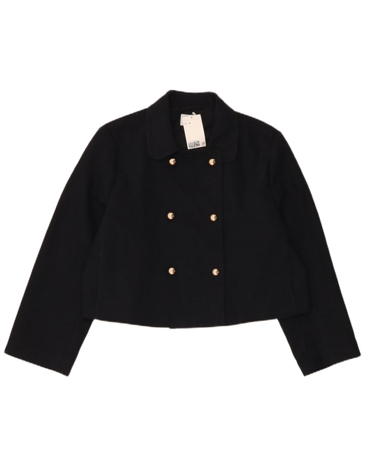 H&M Chaqueta tipo blazer extragrande con doble botonadura para mujer UK 44 Azul marino mediano