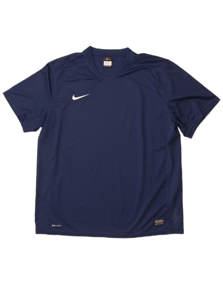 NIKE Camiseta gráfica Dri Fit para hombre Top 2XL Poliéster azul marino