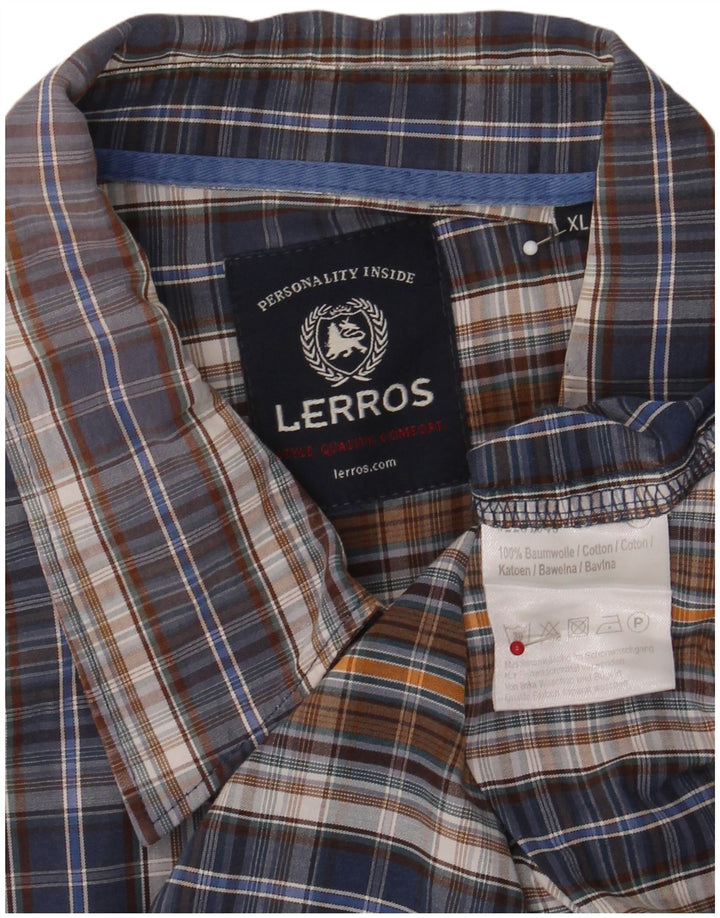 Lerros Camisa De Franela Hombre XL Algodón Cuadros Multicolor