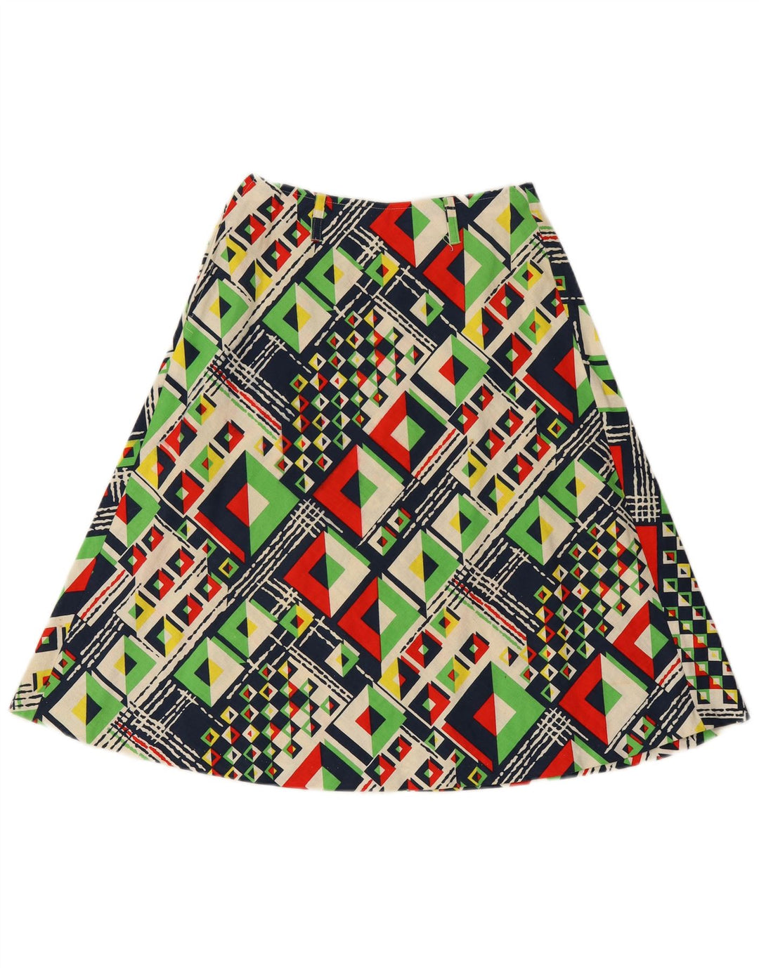 VINTAGE Falda de línea A para mujer IT 42 Mediana W24 Geométrica multicolor
