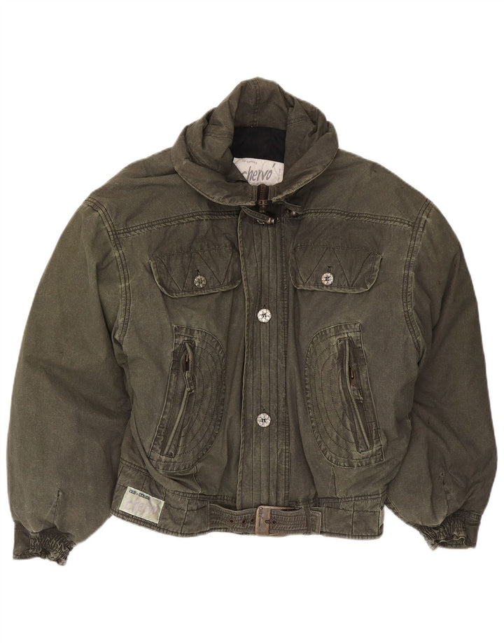 Chervo Chaqueta de esquí para hombre UK 44 2XL Caqui Algodón