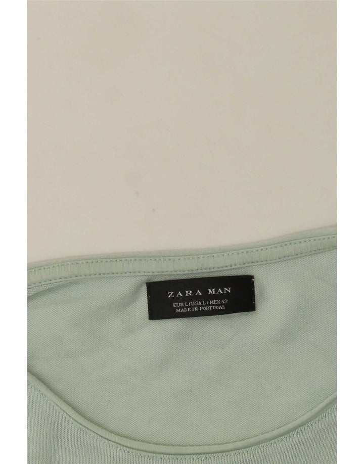 Zara Hombre Camiseta Top Grande Verde