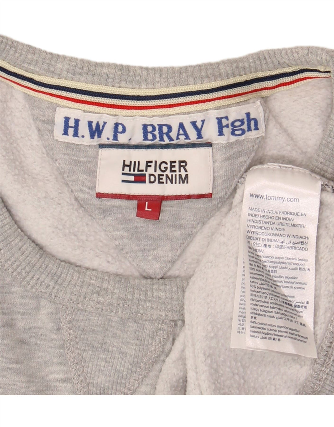 Tommy Hilfiger Sudadera Gráfica para Hombre Jumper Large Gris Algodón