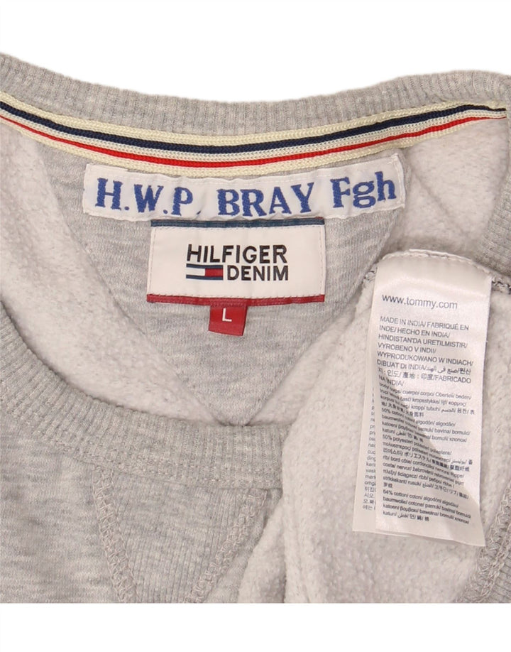 Tommy Hilfiger Sudadera Gráfica para Hombre Jumper Large Gris Algodón
