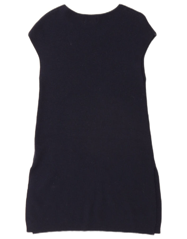 Vestido recto de manga corta para mujer Jigsaw UK 6 XS Azul marino Viscosa