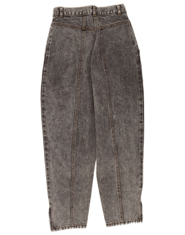 Vintage mujer cintura alta jeans cónicos EU 36 Pequeño W26 L26 Gris