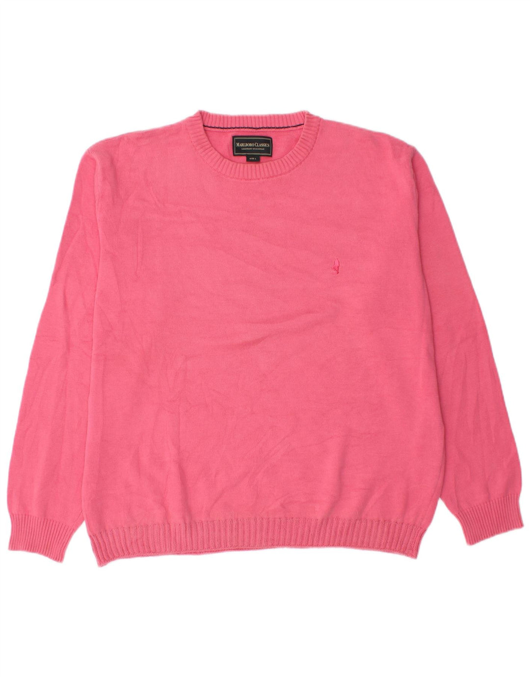 Marlboro Classics - Jersey de cuello redondo para hombre, talla grande, algodón rosa