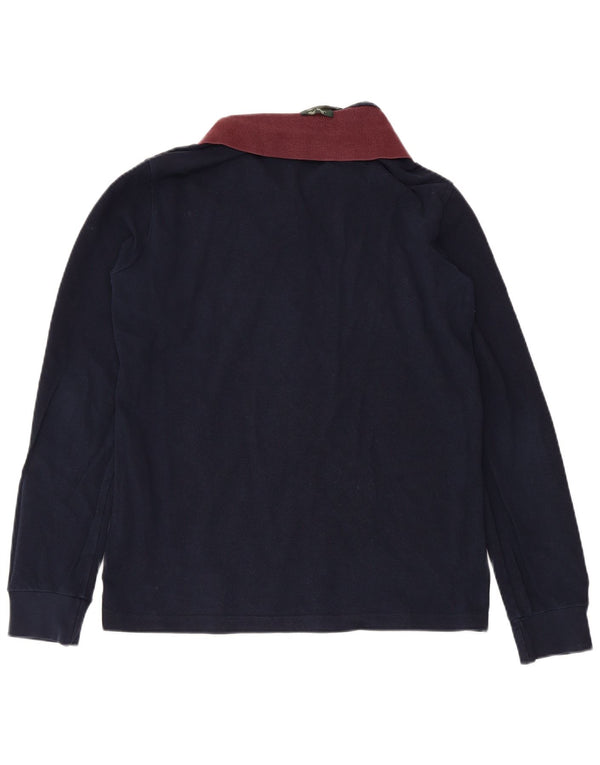 Fred Perry Polo Slim Fit De Manga Larga Para Hombre De Algodón Azul Marino Medio