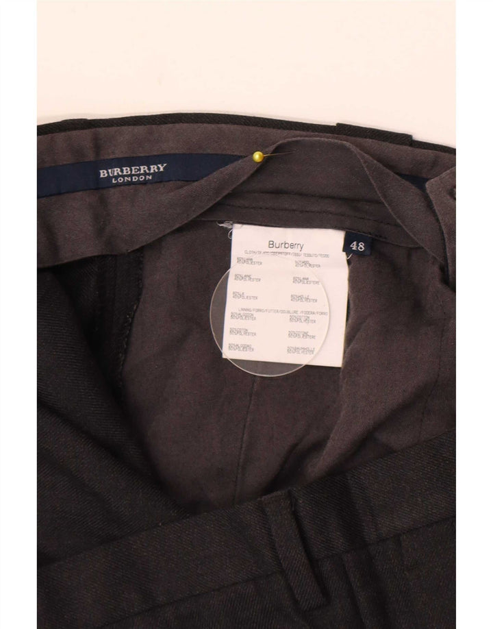 Burberry Pantalón de traje con pinzas para hombre W36 L28 Lana gris