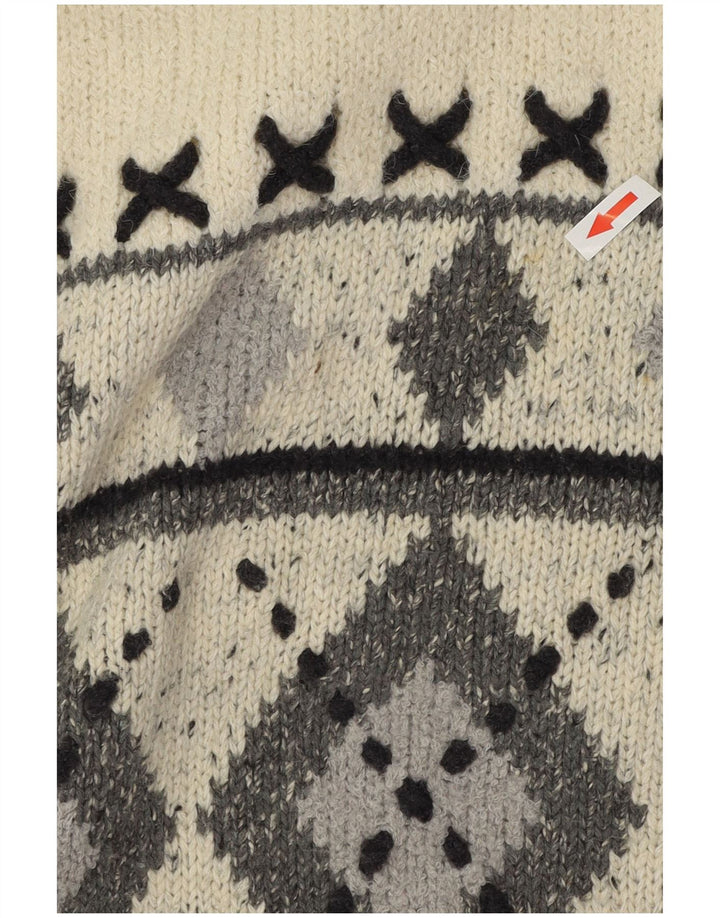 Canda Suéter De Cuello Vuelto Para Hombre Grande Gris Argyle/Diamante Acrílico