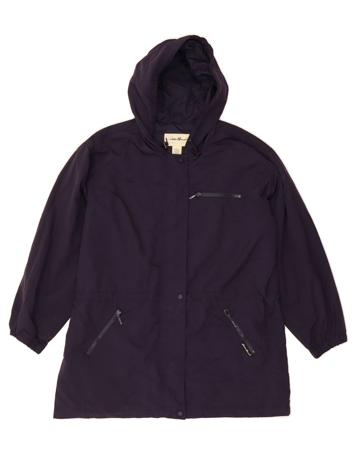 EDDIE BAUER Womens Hooded Raincoat UK 16 Large Navy Blue Nylon Vintage Eddie Bauer and Second-Hand Eddie Bauer from Messina Hembry 