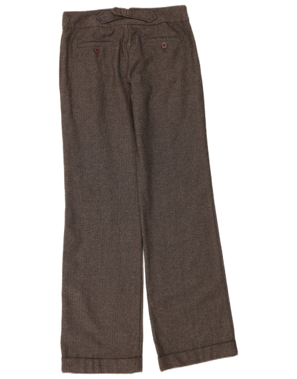 Topshop Pantalones chinos altos para mujer UK 10 Small W30 L35 Marrón Herringbone