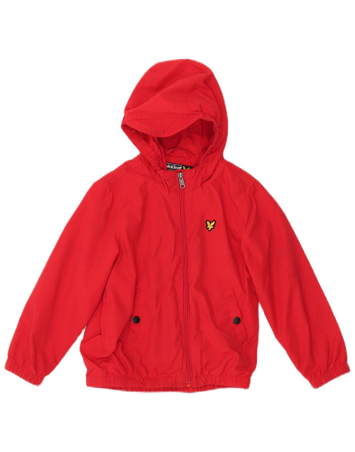 Lyle & Scott Chaqueta cortavientos con capucha para niños 5-6 años Algodón rojo
