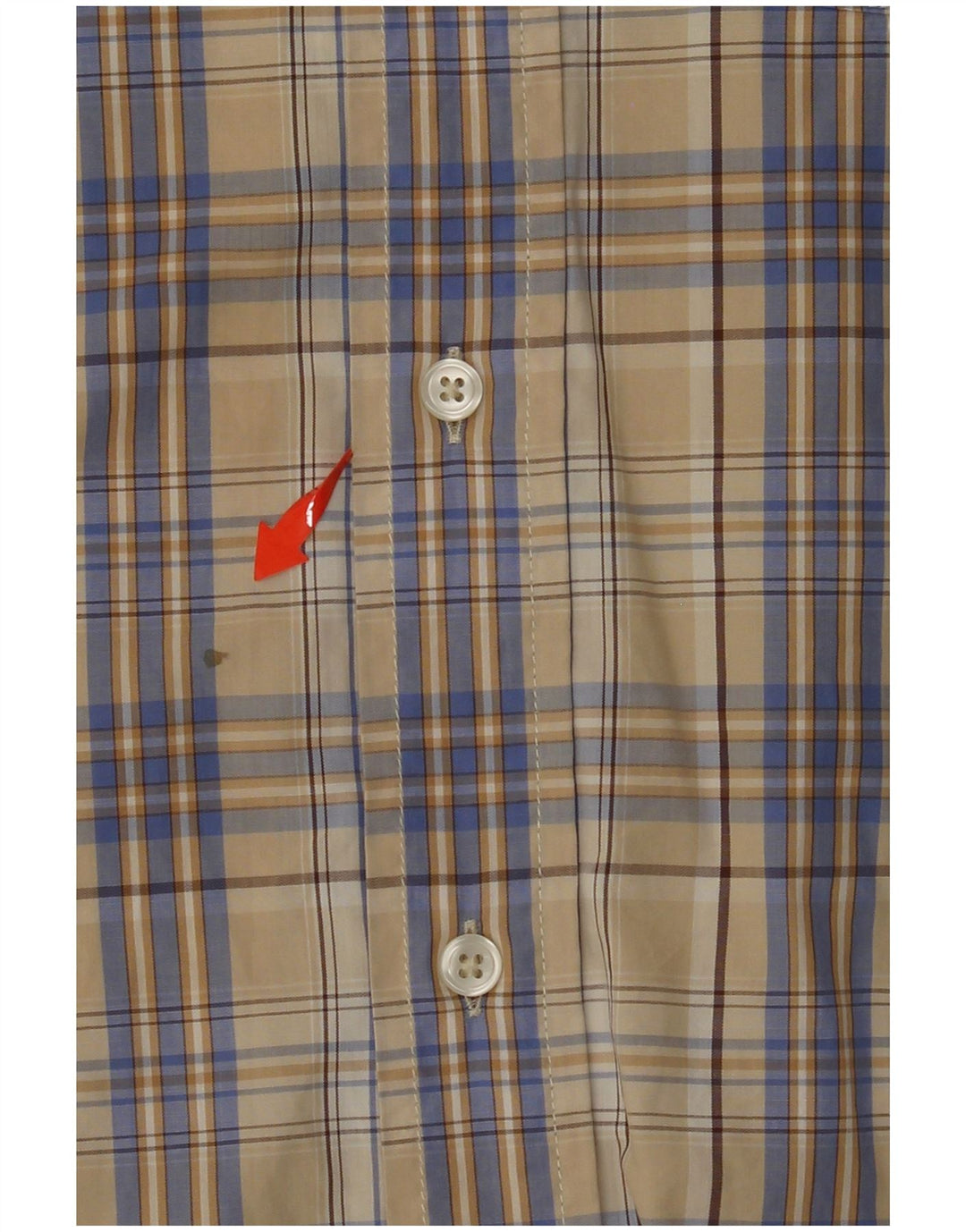 HENRY COTTONS Camisa para hombre talla 42 Algodón a cuadros beige grande