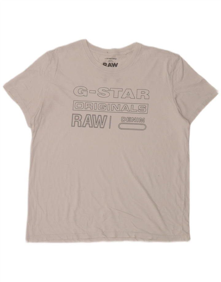 G-Star Hombre Camiseta Gráfica Top XL Blanco