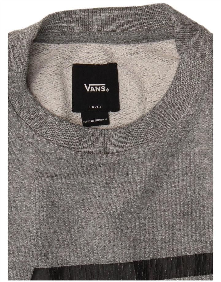 VANS Sudadera gráfica para mujer, jersey, Reino Unido 40, talla grande, gris