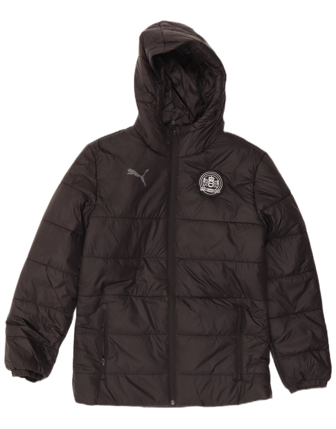 Puma Chaqueta acolchada con capucha para hombre UK 36 Small Black Nylon