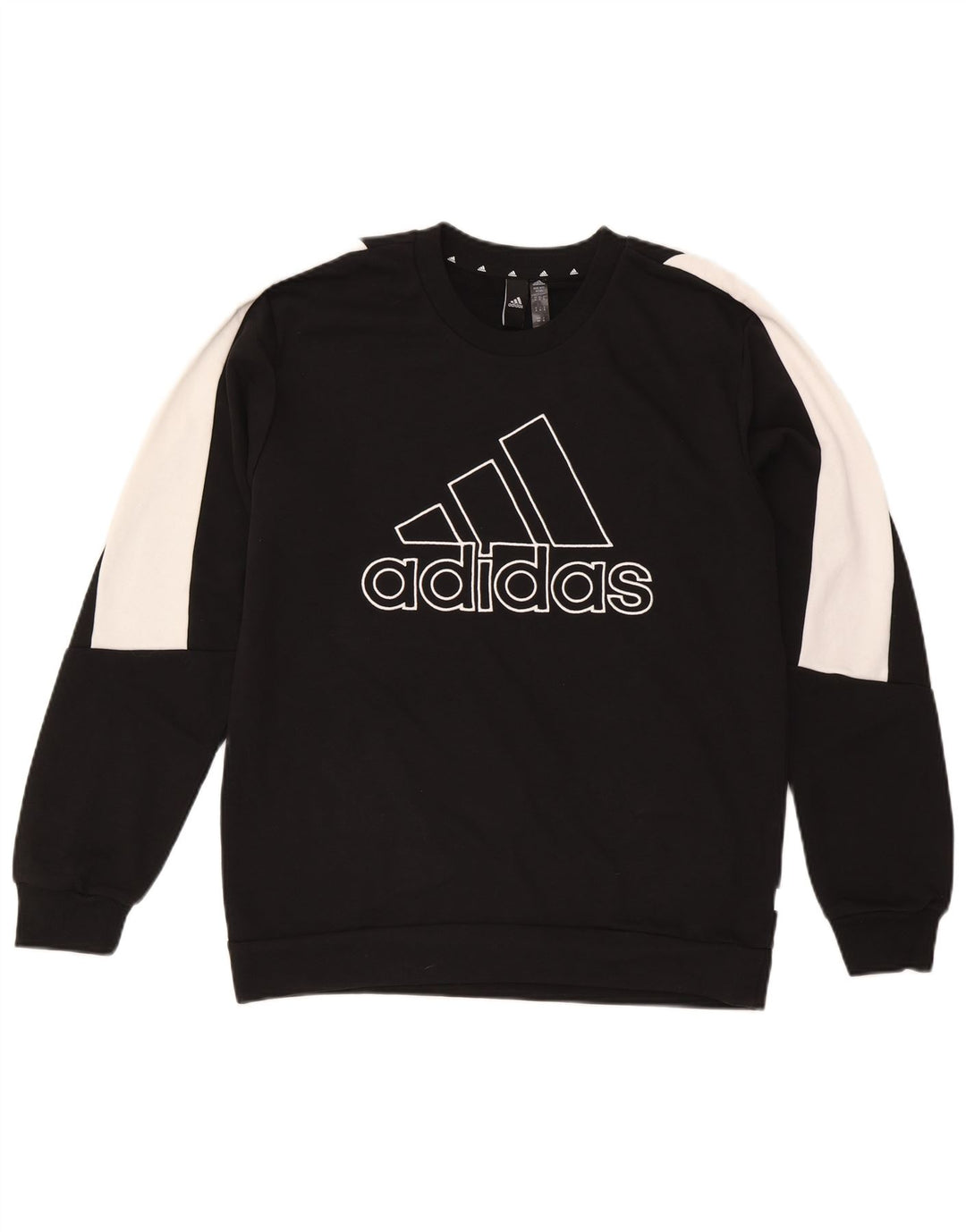 Adidas Hombre Sudadera Gráfica Jersey De Algodón Color Block Mediano Negro