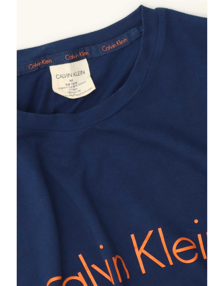 Calvin Klein Hombre Camiseta Gráfica Top Azul Medio