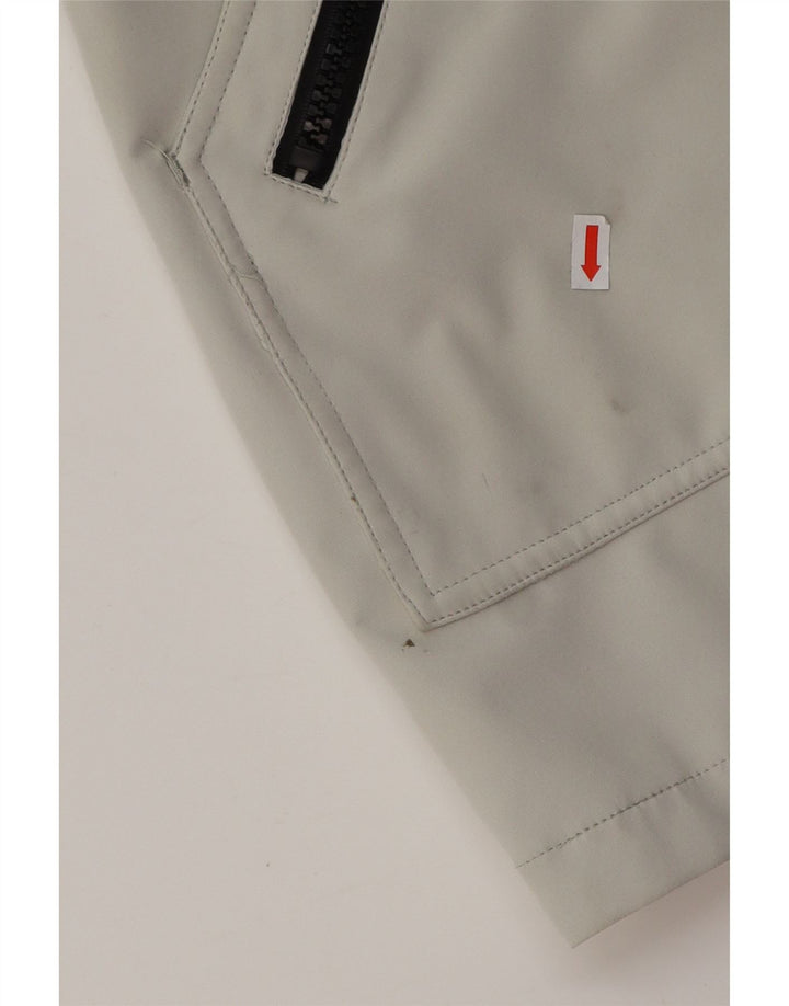 CALVIN KLEIN Abrigo cortavientos con capucha para mujer UK 46 Poliéster gris grande