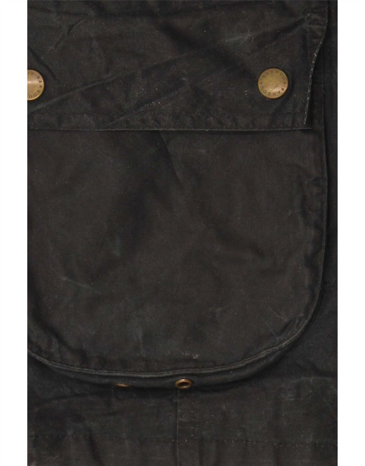 Barbour Chaqueta de algodón encerado para mujer UK 10 Small Black