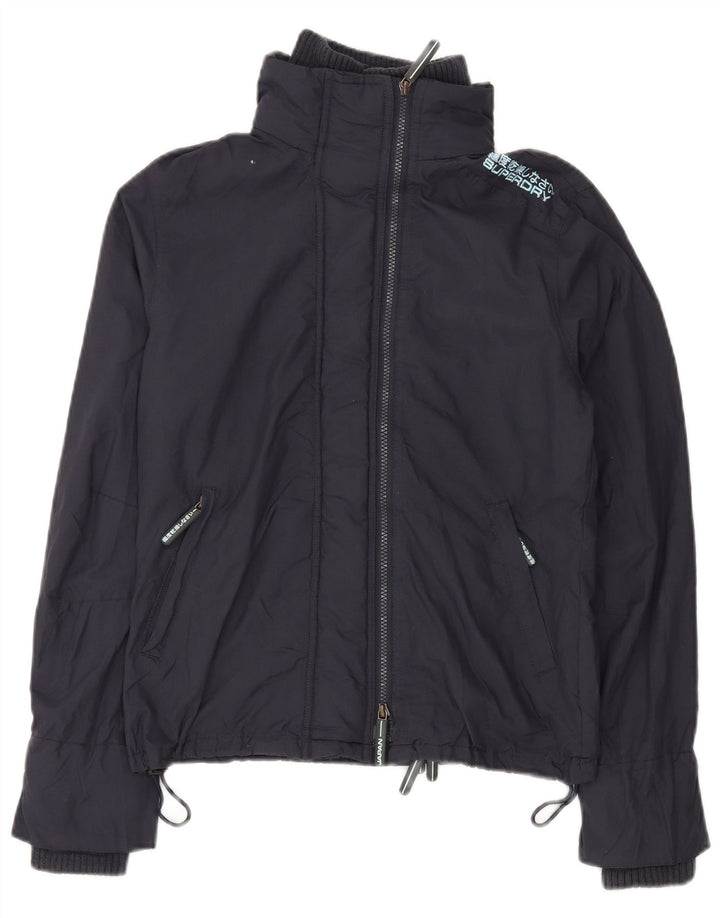 SUPERDRY Chaqueta impermeable gráfica para mujer UK 46 Large Nylon azul marino