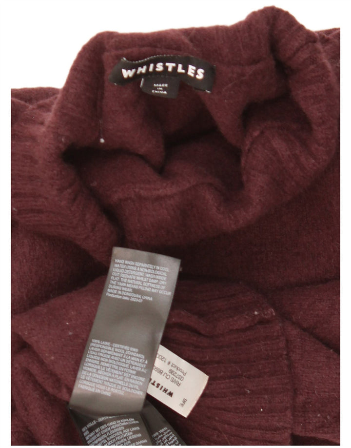Whistles Jersey corto con cuello de tortuga para mujer, talla 40, lana granate mediana