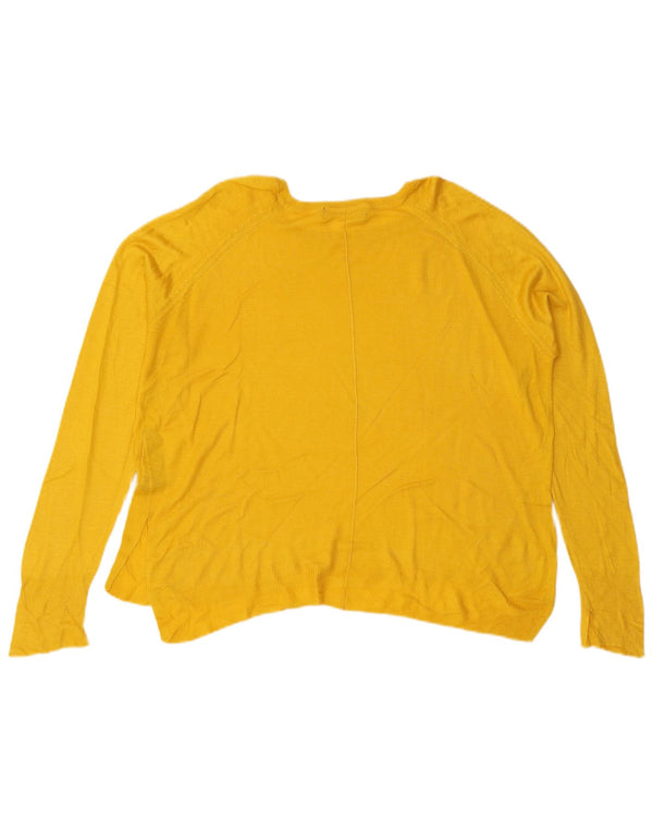 Zara - Jersey con cuello barco para mujer, talla 40, talla grande, viscosa amarilla