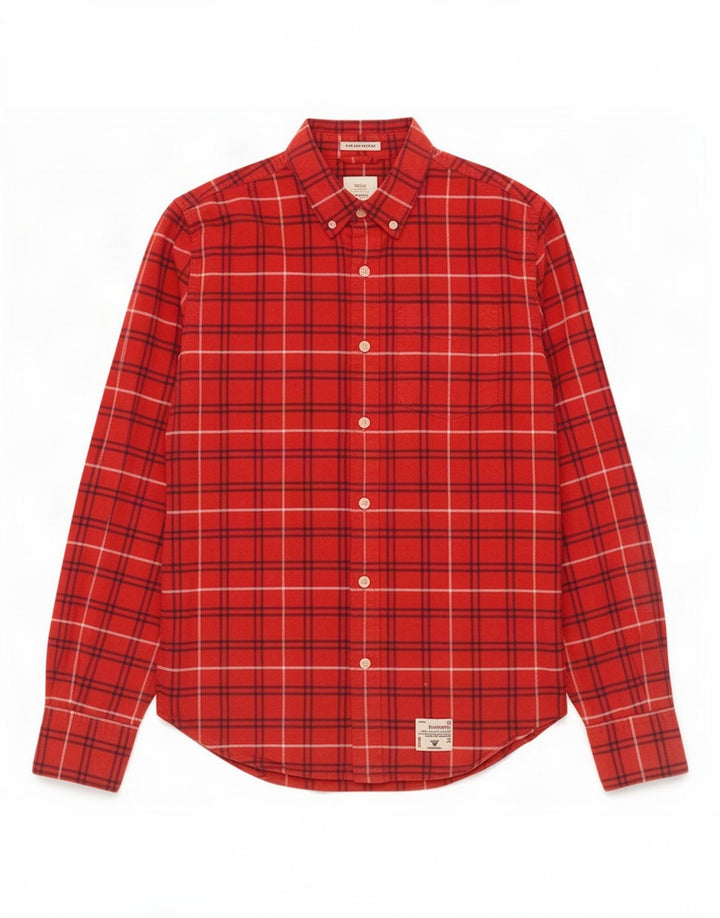 Superdry Camisa De Franela De Algodón Con Cuadros Rojos Grandes