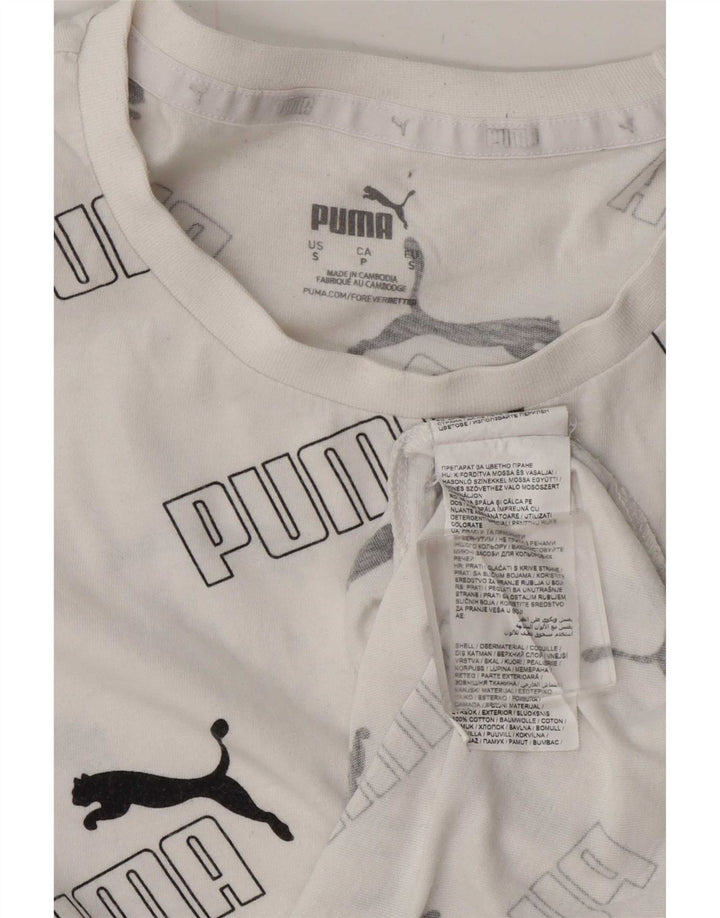 Puma Camiseta gráfica para hombre Top Small White Cotton