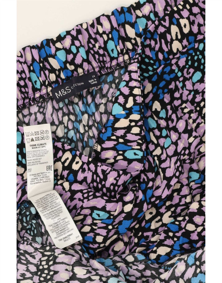 Marks & Spencer Falda Acampanada para Mujer UK 44 Grande W34 Multicolor Manchado