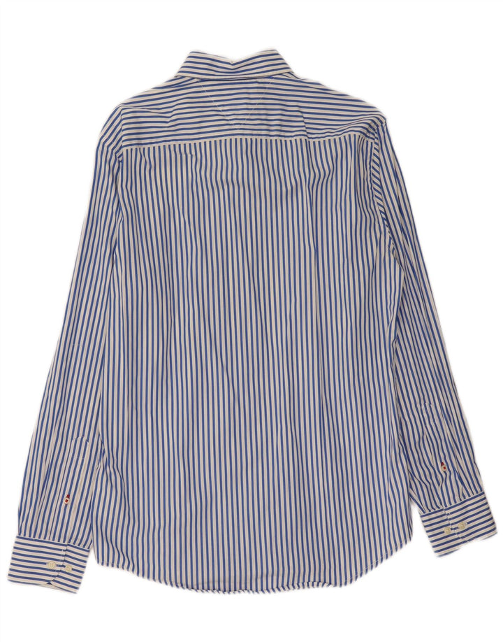 TOMMY HILFIGER Camisa de corte regular para hombre de algodón a rayas azul medio