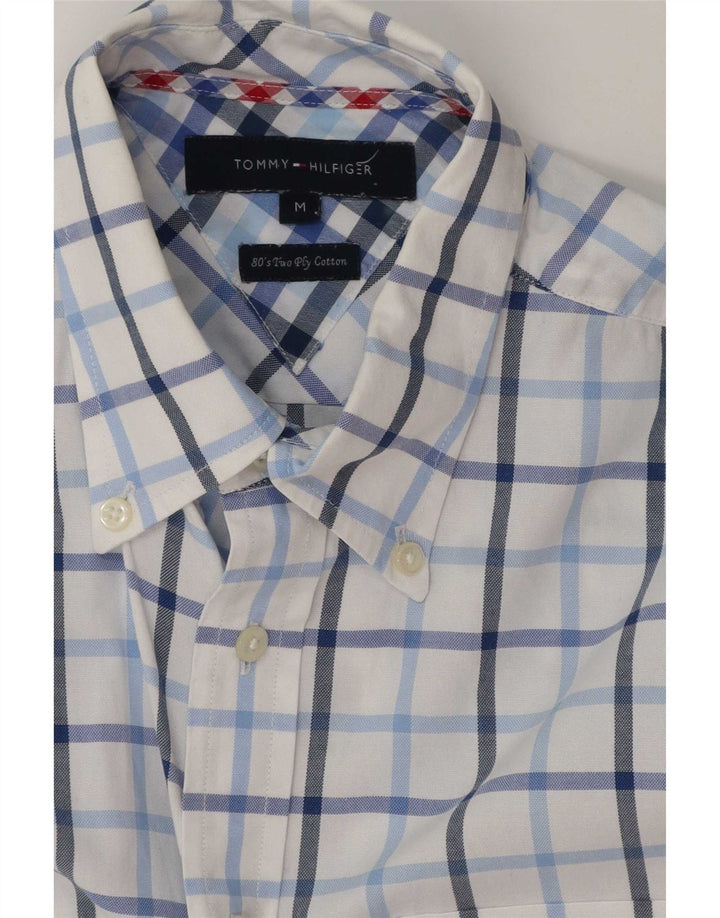 Tommy Hilfiger Camisa De Manga Corta De Algodón A Cuadros Blanco Mediano Hombre