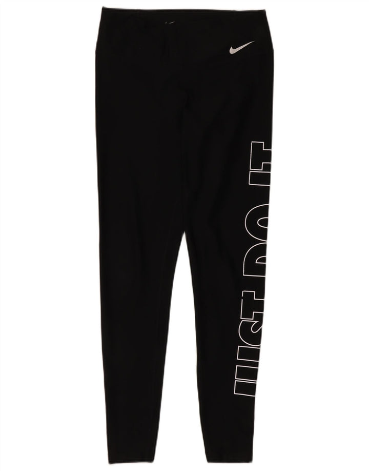 Nike Leggings Dri Fit Graphic para mujer UK 10 Pequeño Poliéster negro
