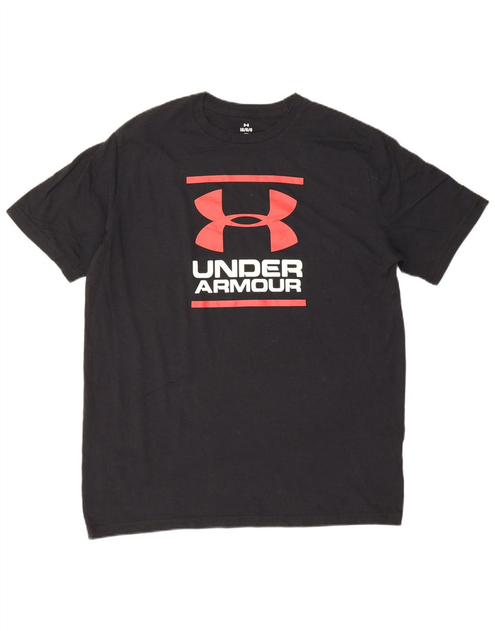 Under Armour Camiseta gráfica para hombre Top grande de algodón negro