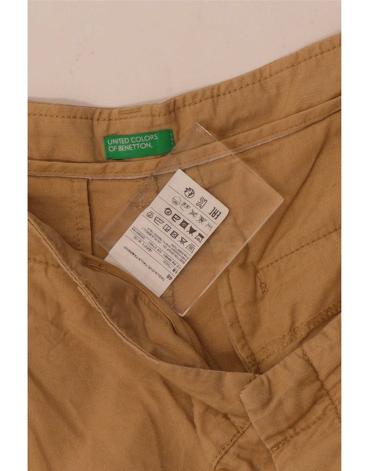 Pantalones Cortos Chinos Benetton Hombre IT 48 Medium W34 Beige Algodón