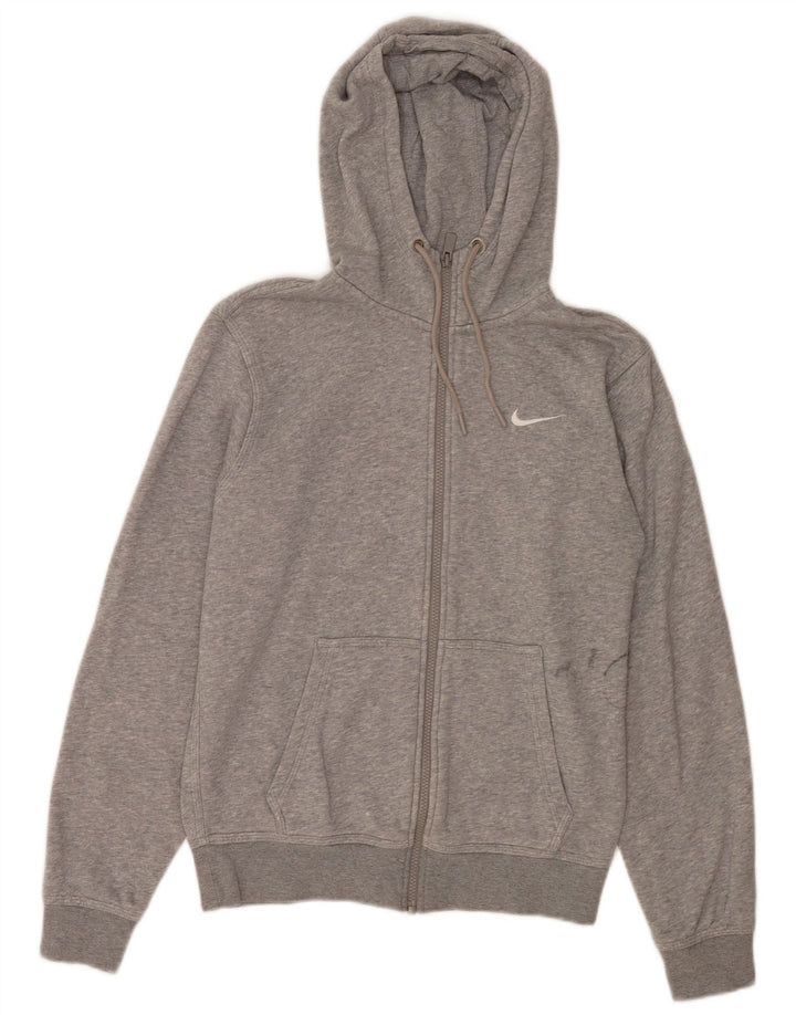 Nike Sudadera con capucha y cremallera para hombre, talla pequeña, algodón moteado gris