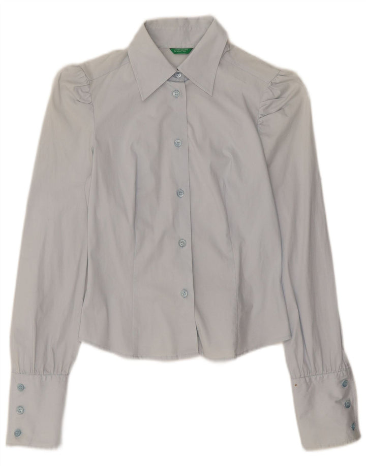 Benetton Camisa Corta Mujer UK 8 Small Azul