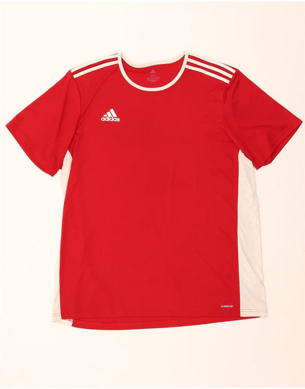 Adidas Hombre Aeroready Camiseta Top 2XL Rojo Colorblock Poliéster