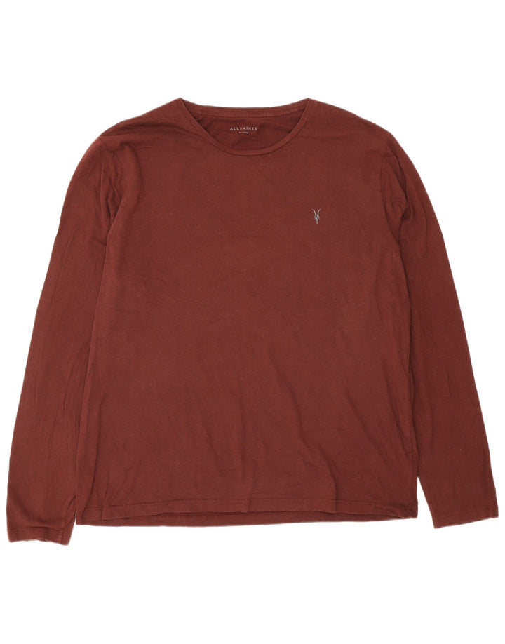 All Saints Camiseta Hombre Manga Larga 2XL Algodón Marrón