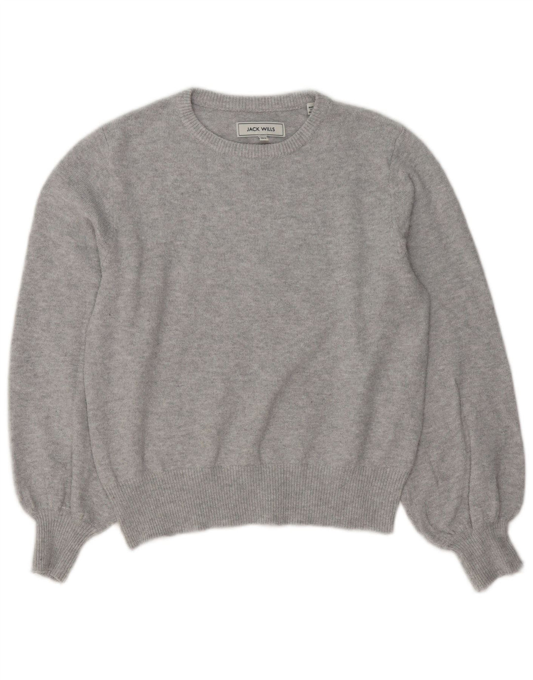 JACK WILLS Suéter tipo jersey de gran tamaño con cuello redondo para mujer UK 8 Small Grey