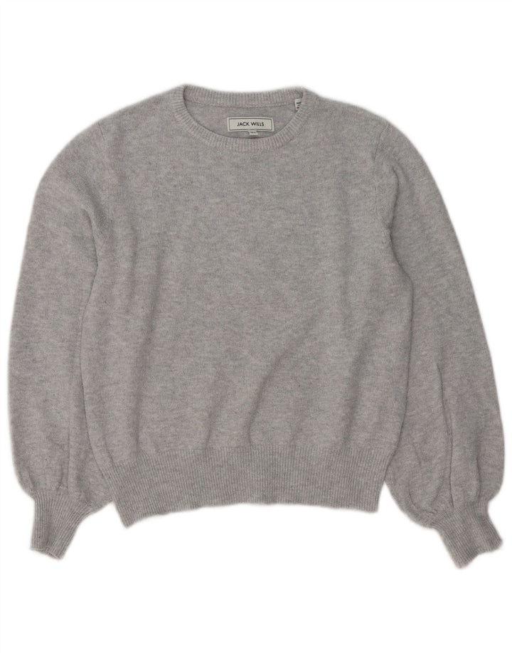 JACK WILLS Suéter tipo jersey de gran tamaño con cuello redondo para mujer UK 8 Small Grey