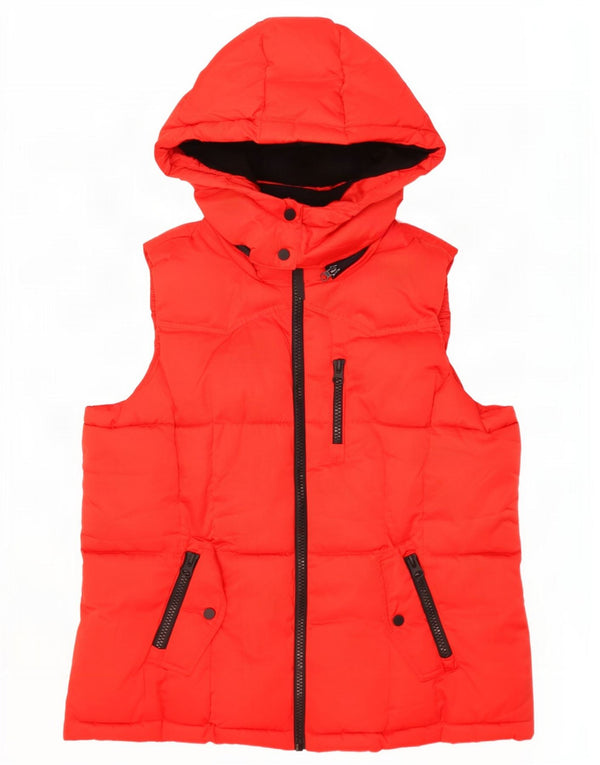 Marks & Spencer Chaleco acolchado con capucha para mujer UK 18 XL Poliéster rojo