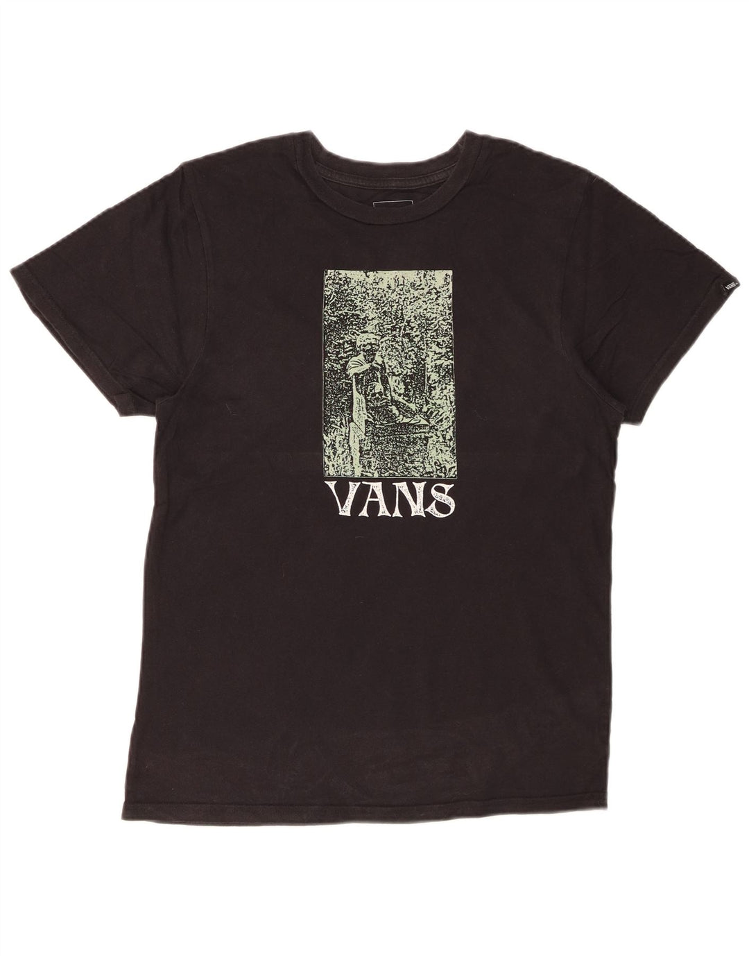 VANS Camiseta gráfica de ajuste personalizado para hombre Top pequeño de algodón negro