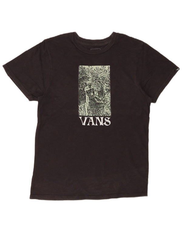 VANS Camiseta gráfica de ajuste personalizado para hombre Top pequeño de algodón negro